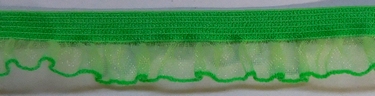 Elastic Lace+Organza ruche 15-16mm (50 m), Light Green